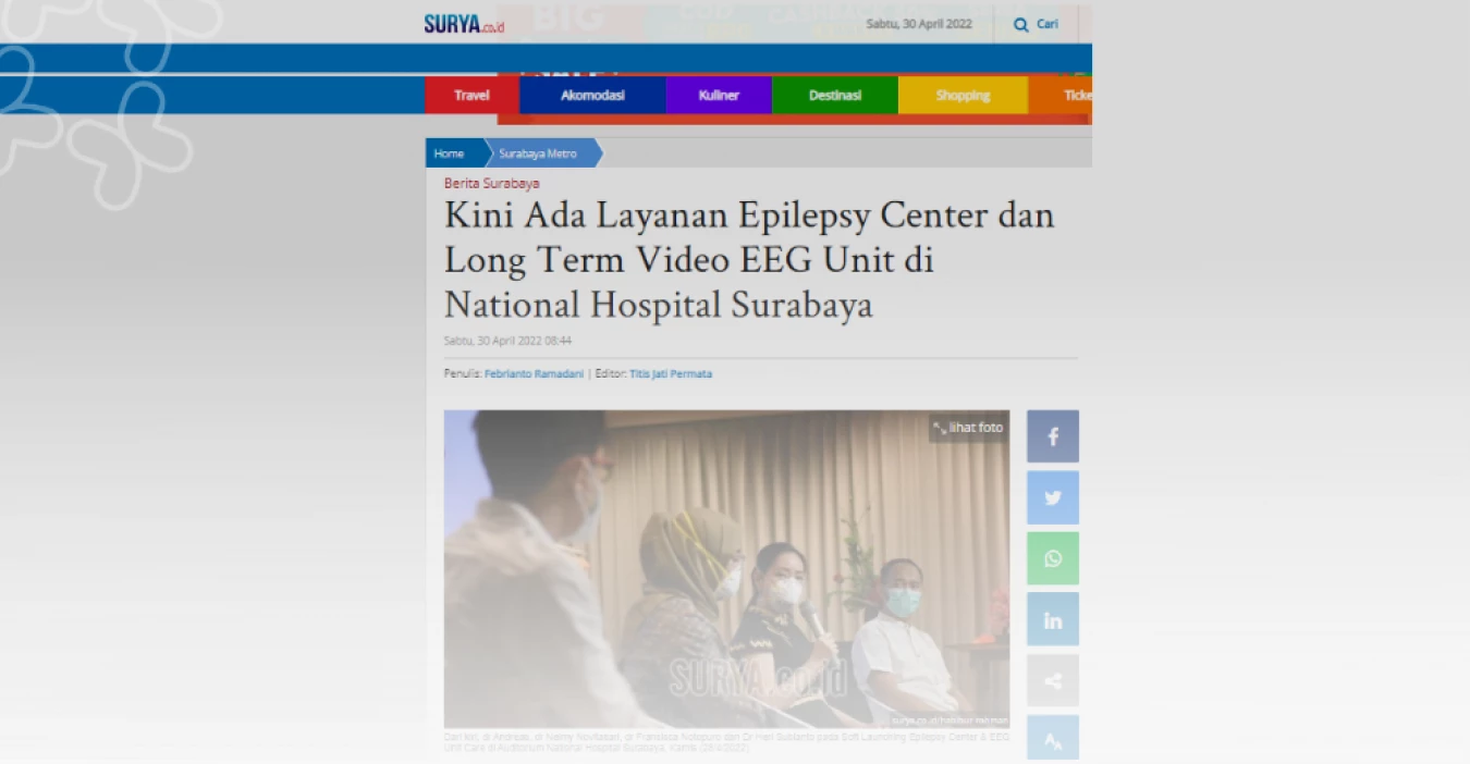 Now There are Epilepsy Center Services and Long Term Video EEG Units at National Hospital Surabaya