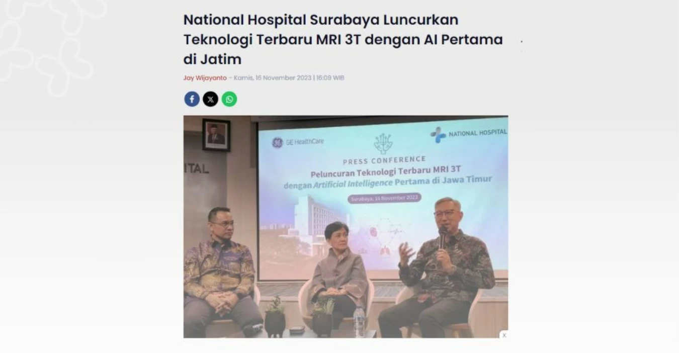 National Hospital is the first hospital in Eastern Indonesia to utilize an MRI system with an AI system.