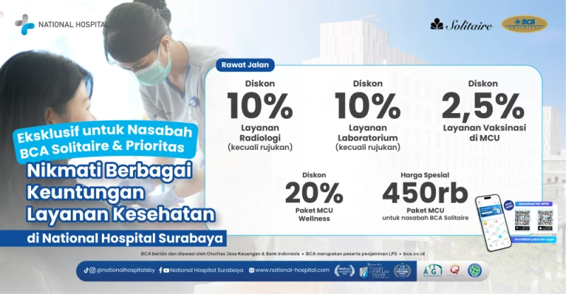 Special Offer from National Hospital in collaboration with Bank Central Asia Solitaire and Priority!