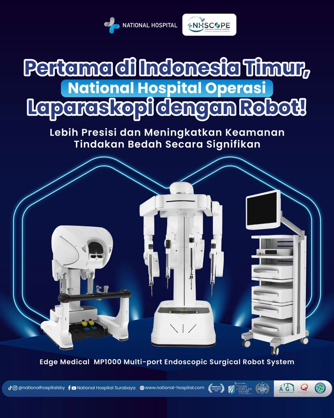 Pertama di Indonesia Timur, National Hospital Operasi Laparaskopi dengan Robot!