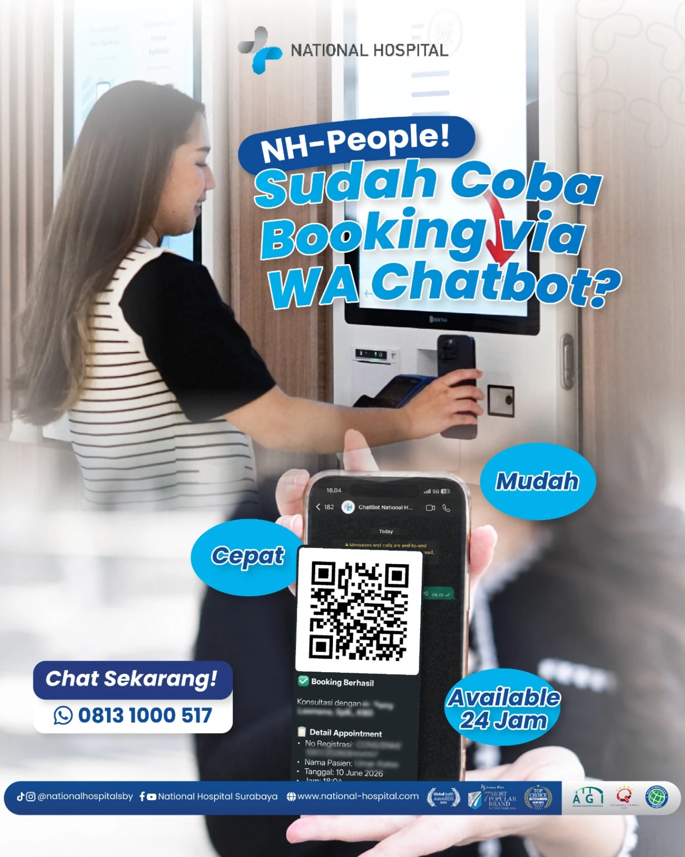 Booking Layanan National Hospital via WhatsApp Chatbot