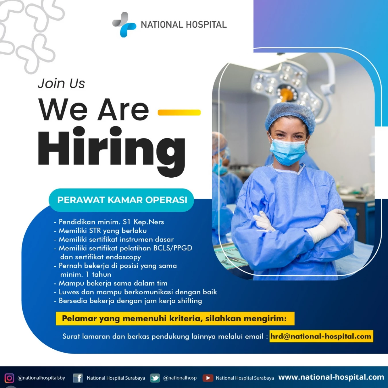 We are looking for An Operating Room's Nurse